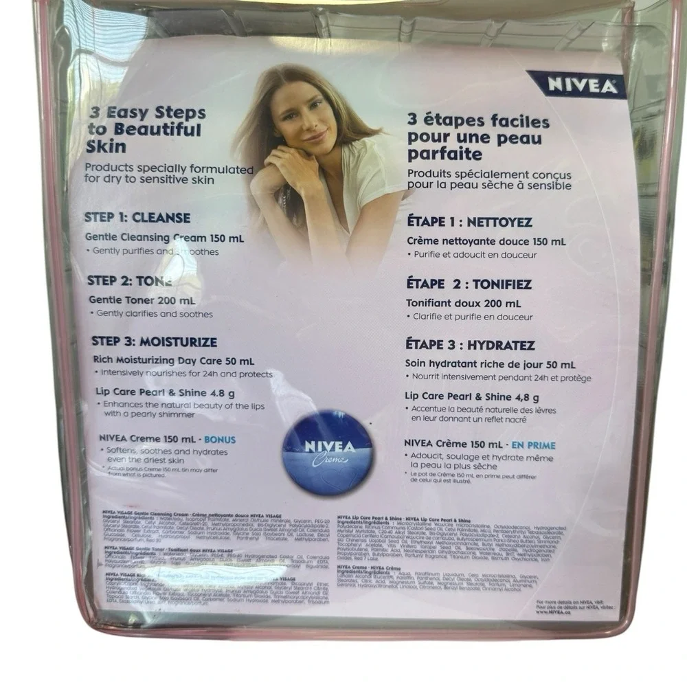 Nivea Visage Refreshing Toner, Gentle Cleansing Cream Set Dry & Sensitive Skin